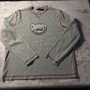 Express Men’s Long Sleeve Chubbies Graphic Gray T-Shirt, Size Large
